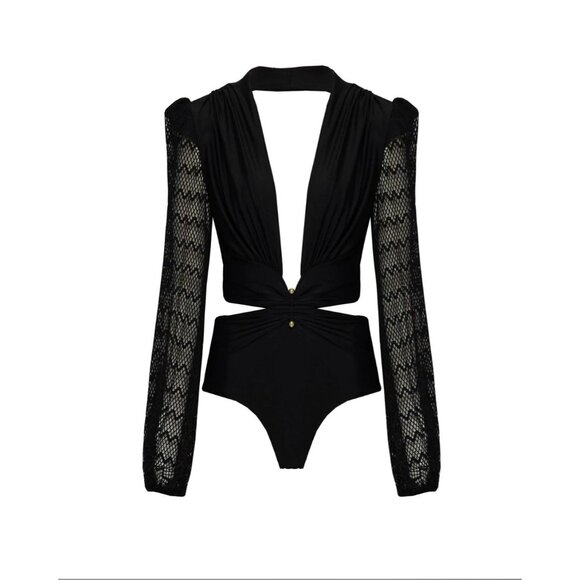 PatBO Net-Sleeve One-Piece Swimsuit - Picture 10 of 16